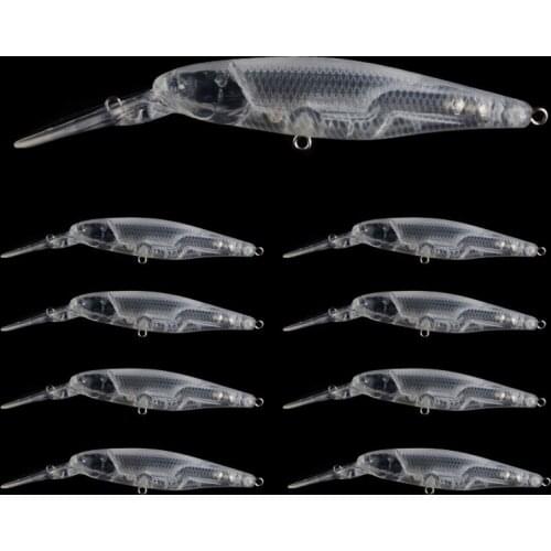 11CM/8.2G 50pcs Blank Unpainted Bait DIY Minnow Crankbait wobbler Unpainted Lure Freshwater Fishing Blank Hard Lures Isca Pesca