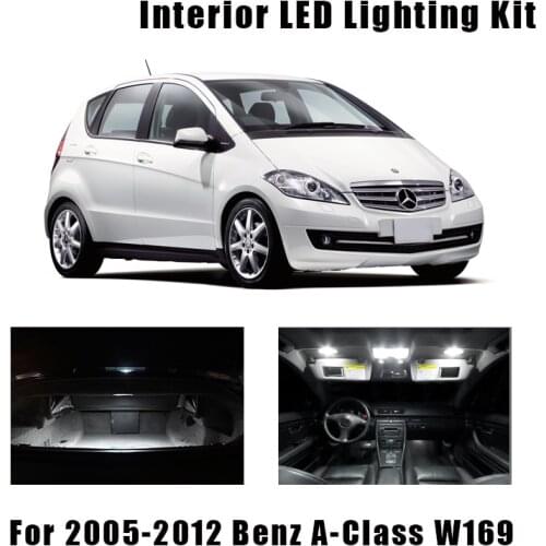 12Pcs White Canbus LED License Plate Bulbs Interior Dome Reading Light Kit For 2005-2012 Mercedes Benz A-Cass W169 Cargo Lamp