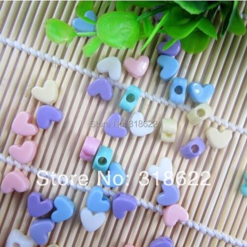 2016 New! Assorted Mixed Candy Color Beads,acrylic Beads,lovely Heart Loose Beads For Diy Decoration/jewelry Making 200pcs/lot
