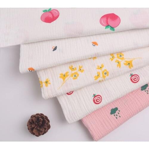 40s Print Flower Crepe Sewing Fabric Sewing Material For DIY 50*135cm TJ0731