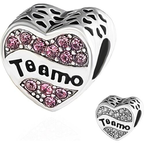 HPXmas Wholesale 5pcs/lot ​Accessories For Making Diy ​European Beads Original Beads Fit Bracelet Love Zircon Jewelry H30