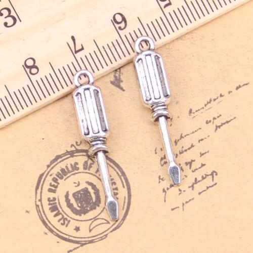 16pcs Charms Bolt driver 31*5mm Antique Pendants,Vintage Tibetan Silver Jewelry,DIY for bracelet necklace