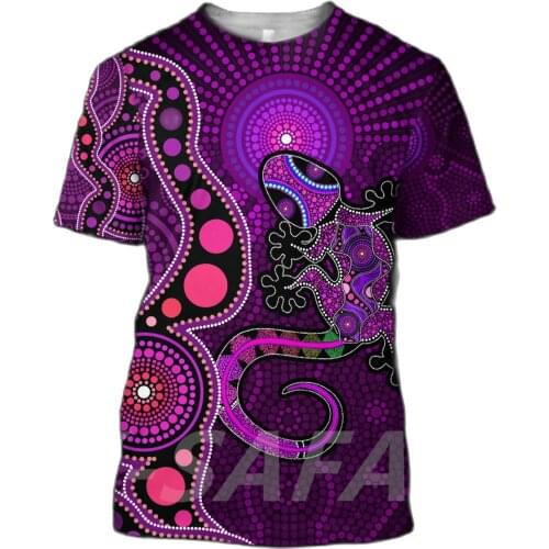 Aboriginal Australia Purple The Lizard The Sun 3D Printed High Quality Milk Fiber T-shirt Men Female Neck Round Casual Tops