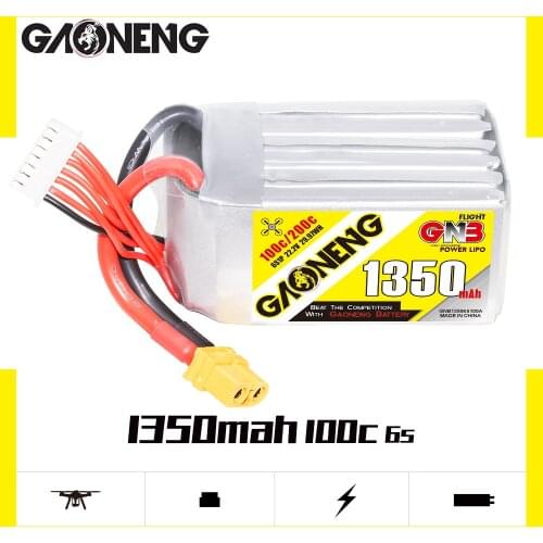 Gaoneng GNB 1350mAh 6S 22.2V 100C/200C Lipo Battery With XT60 Plug For FPV Racing Drone Quadcopter Helicopter Aircraft Car Parts