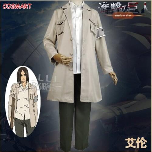 Anime Attack on Titan Figure Eren Coat Jacket Uniform Suit Halloween Outfit For Women Men Outfit Customized 2021 New
