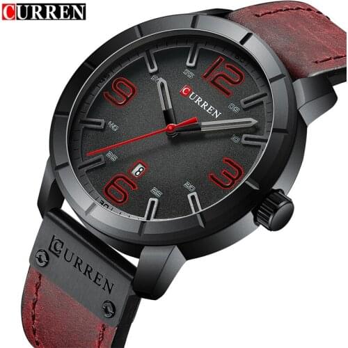 CURREN Luxury Brand Me Sport Quartz Watches Waterproof Military Wristwatch Mens Leather Calendar Male Clock Relogio Masculino