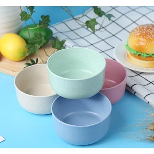 Childrens Wheat Tableware Wheat Straw Bowl Household Instant Noodle Bowl Soup Bowl Dessert Bowl Gift Tableware Set