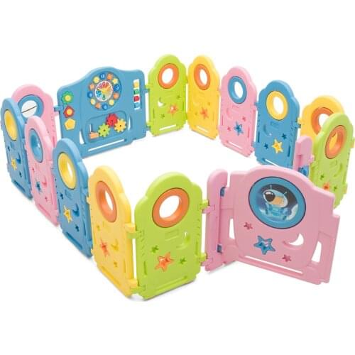 14 Panel Baby Playpen Kids Activity Center w/ Gate Indoor & Garden Baby Fence