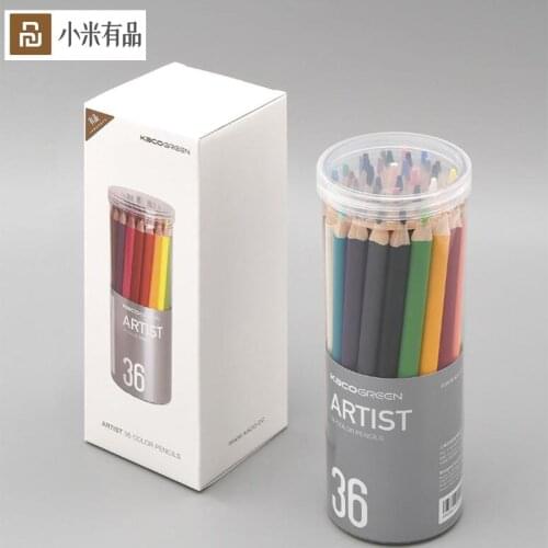Youpin 36Pcs KACOGREEN ARTIST Colored pencils 36 Colorful Bold core Drawing Pencil Smooth Set 4.0MM for Artist Student