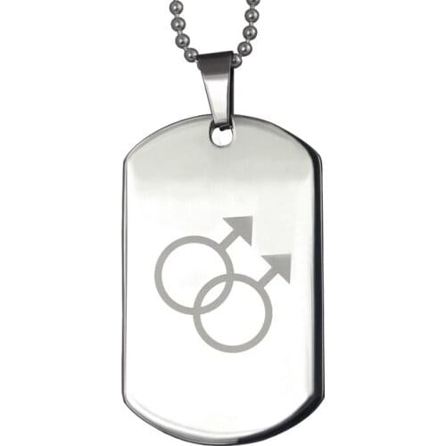 Maxi Necklace Collier Fashion Men Gay Pride Necklaces Pendants 316l Stainless Steel Dog Tag Pendant Necklace Men