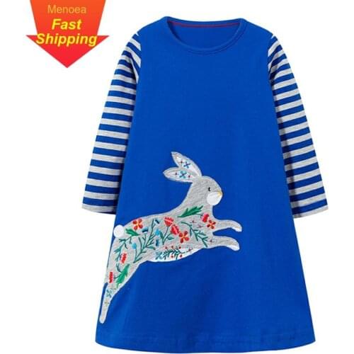 Menoea 2020 Girl Clothing Dress New Style Children Spring Dress Long-Sleeve Pattern Printed Clothes Dress For 2-7Y Baby Dress