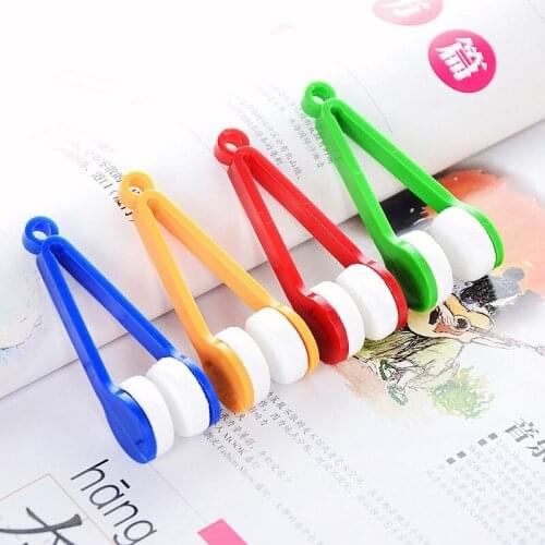 Mini Cleaning Wipe tools for Ophthalmic lens Multifunctional Portable Super Soft Double-sided Microfiber Glasses Cleaner Brush