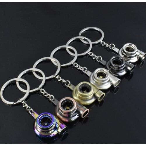 Multicolor Automobile Refitting Turbocharged Metal Keychain Creative Blower Key Ring Pendant for Men Women Auto Accessories Gift