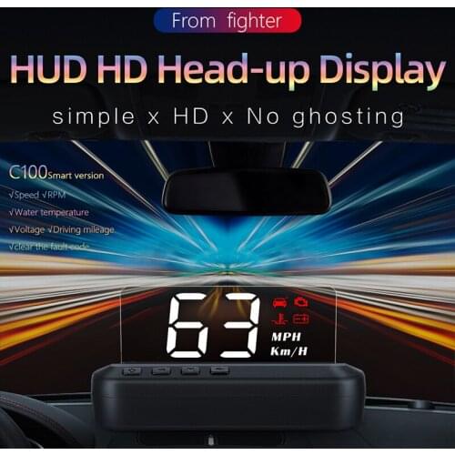 Spot Multifunctional Car Universal Display Screen Auto Speed Water Temperature Display Projector Car Styling