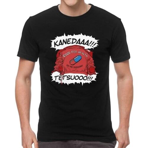 Mens Akira Shotaro Kaneda T-Shirt Novelty Anime Neo Tokyo Tshirt Short Sleeve Cool T Shirt Cotton Tee Tops Merch