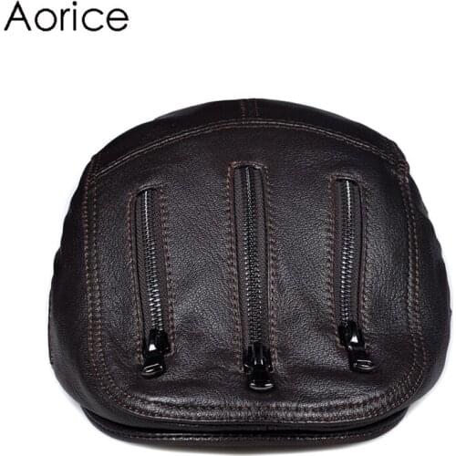 Aorice man winter warm beret cap hat 2020 boy & girl real leather berets baseball caps hats HL821