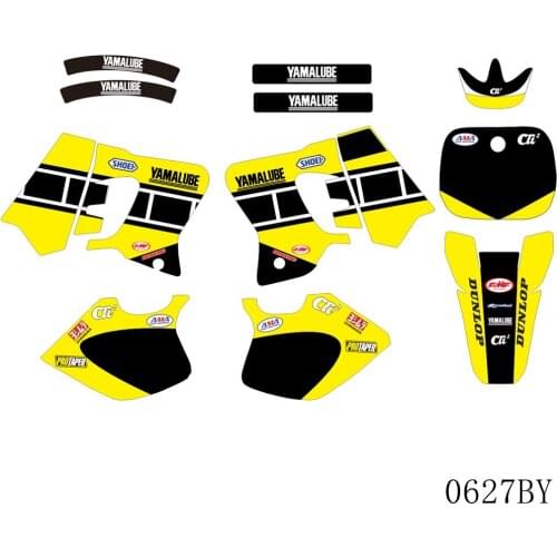 Full Graphics Decals Stickers Motorcycle Background Custom Number For YAMAHA YZ125 YZ250 YZ 125 250 1993 1994 1995