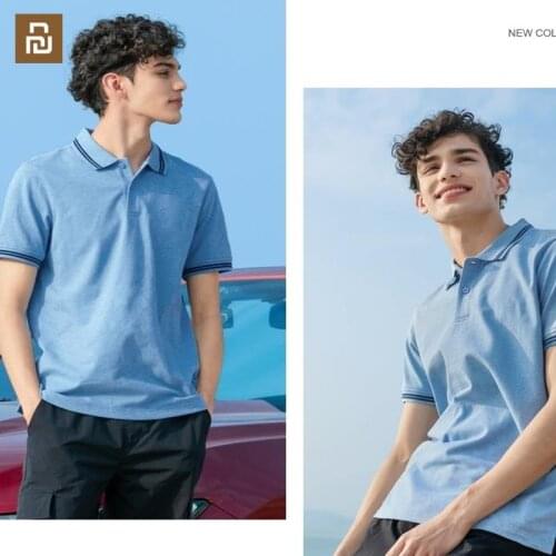 2020 summer new polo shirt mens short-sleeved stretch antibacterial polo shirt lapel contrast color collar t-shirt for xiaomi