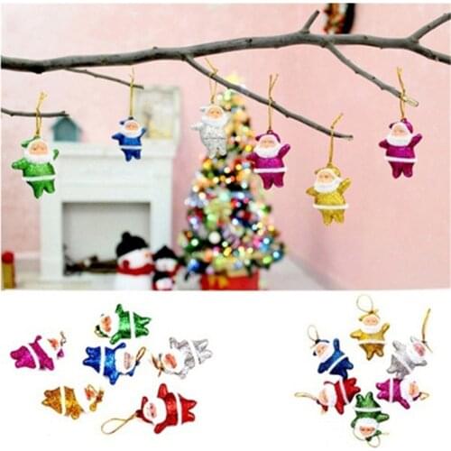 New 6pcs/pack Colorful Christmas Elderly Santa Claus Ornaments Christmas Tree Decoration Merry Christmas