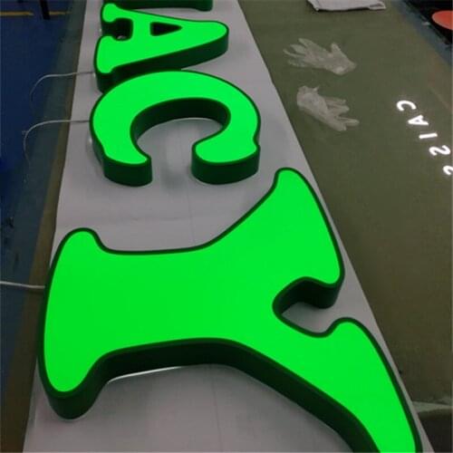 Outdoor Acrylic 3D Channel Letter with Trim Cap Painting Stainless Steel LED Signage for Reception Decoration