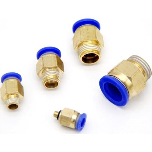 10PCS/LOT Pneumatic fittings quick push in connector 1/8'' 1/4'' 3/8'' Male Thread-4 6 8 10 12mm air hose connector