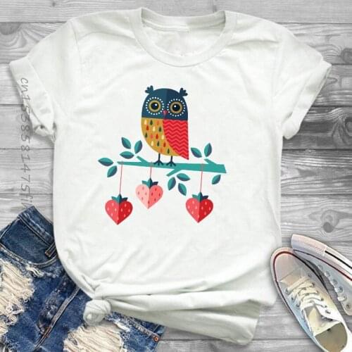Premium Fashion Women Bird Strawberry Cute Funny Clothing Cartoon Womens Female Graphic T Shirt T-Shirt Tee Shirt Tees T-Shirts