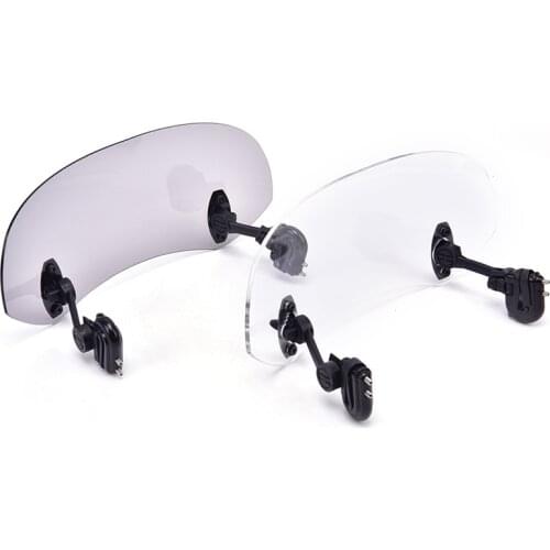 1PCS Transparent Grey Adjustable Clip On Windshield Extension Spoiler Wind Deflector For Motorcycle