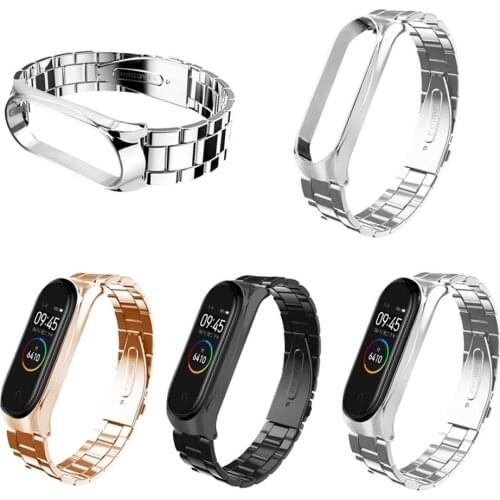 For Xiaomi Mi Band 4 Fashion Stainless Steel Luxury Wrist Strap Metal Wristband Smart watch Bracelet Wearable accessories #624