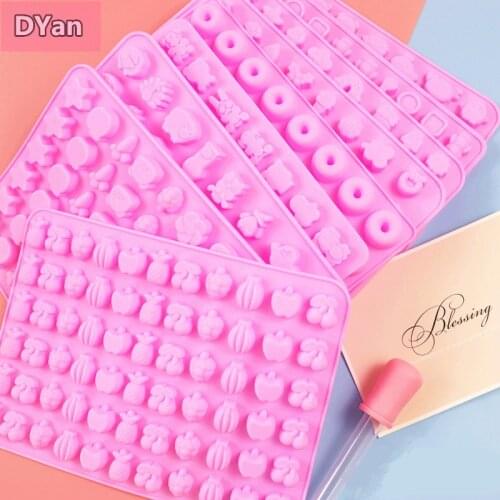 Kinds Sugarcraft Silicone Mold Dropper Grids Gummy Animal Fondant Chocolate Candy Mould Cake Baking Decorating Tools Resin Art