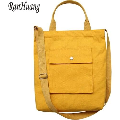 RanHuang Women Canvas Handbags Casual Shoulder Bags Ladies Shopping Bags School Bags For Teenage Girls A1391