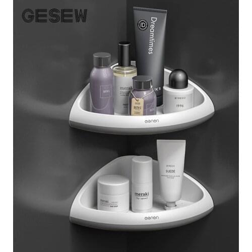 GESEW Corner Shelf Wall Mounted Bathroom Shampoo Shower Shelf Holder Organizer For Toilet Kitchen Home Bathroom Accessories Sets