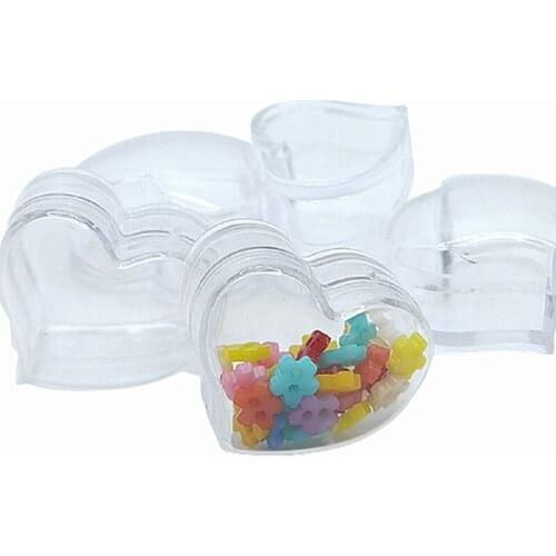 12Pcs Heart Shape Plastic Tool Box Case Jewelry Craft Organizer Storage Beads tiny stuff Compartments Containers Makeup Box