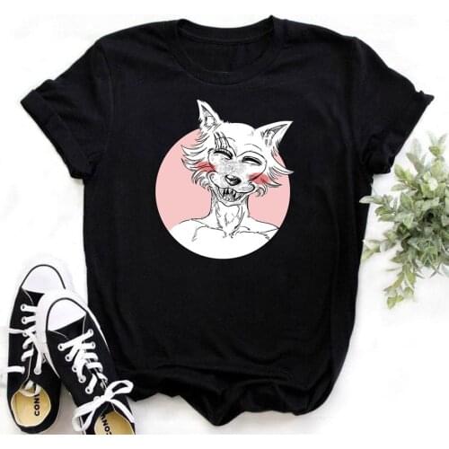 2021 Graphic tees Beastars T-shirt Women Short Sleeve Graphic Animal Wolf Anime Furry Manga T Shirt Aesthetic Tshirt Clothes