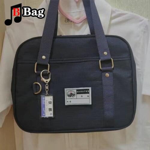 Women shoulder bag handbag girl student jk uniform bag commuter bag Japanese Simplicity academy canvas Satchel backpack