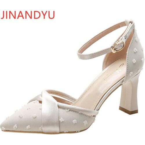 Women Pointed Toe Shoes for Women 2021 Beige Black Heels 5/7cm Fashion Comfy Party Wedding Shoes Woman Pumps Sandales Femelles