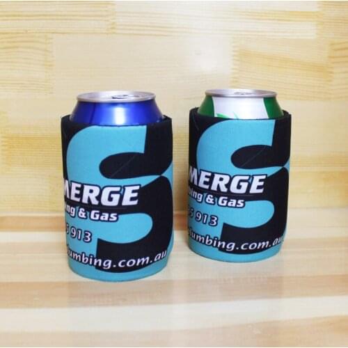 100pcs Printing Logo Stubby Holder for Your Birthday Party Real Neoprene Can Cooler With Bottom Printed Stubbies For Bar