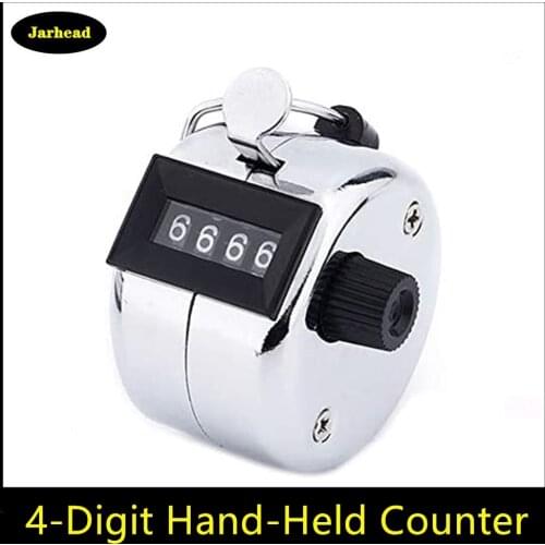 4 Digit Hand Held Tally Counter Digital Golf Clicker Manual Training Counting Counter Metal Counter for Knitting Crochet Counter