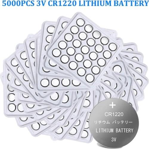 5000pcs 3v 3 Volt CR1220 CR 1220 Button Coin cells Batteries Lithium pilas For Toy Calculator Watch DL1220 BR1220 ECR1220