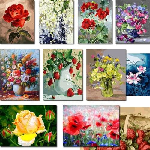 5D DIY Diamond Painting Kits By Numbers Flowers Full Round With AB Drill Handcraft Acrylic Painting Home Decor Unique Gift Art