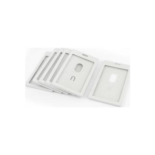 6pcs White Plastic Vertical Work ID Card Badge Holder 54mm x 90mm