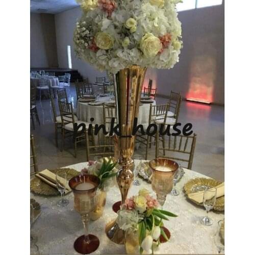 75cm( 30") Gold Wedding flower vase Wedding decoration -small style 10pcs/lot