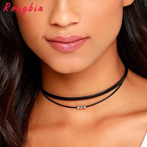 1pcs Black White Brown Wax Line Choker Necklace Chokers Tattoo Layer Necklaces Women Short Chocker Collares Collier Femme Bijoux