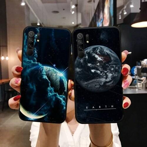 Personality creative Moon earth Phone Case For Xiaomi Mi Redmi Note 7 8 9 pro 8T 9T 9S 9A 10 Lite pro