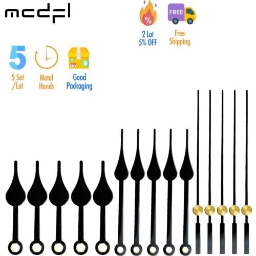 MCDFL Black Clock Hands Design Kit Motor Quartz Movement Watch Machine Wall Numbers Parts Hanger Replace Mechanism Pointers DIY