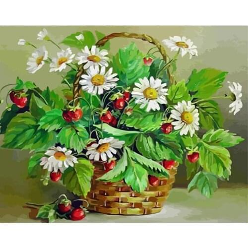 DIY Little Daisy Oil Painting Paint By Number Kit on canvas for Adults Drawing With Brushes abstract painting paint