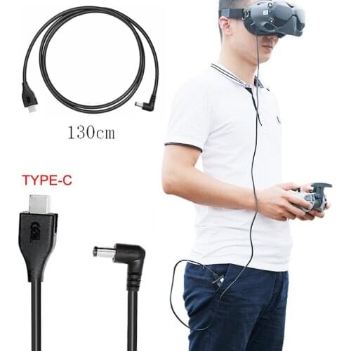 For DJI FPV COMBO Drone Flying Glasses V2 Charging Cable 130cm Extended Type-C Line Power Supply Connection Wire Accessories