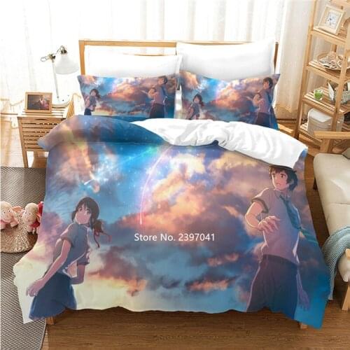 Japanese Animation Bedding Set Boys Children Teenagers Girls Bedding Pillowcase Home Textile Children Adult Bedroom Decoration