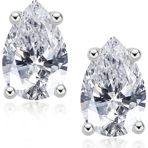 Fashion 925 Sterling Silver 0.8-1.5 CT Pear Cut Real Moissanite Gemstone Wedding Engagment Ear Studs Earrings Fine Jewelry