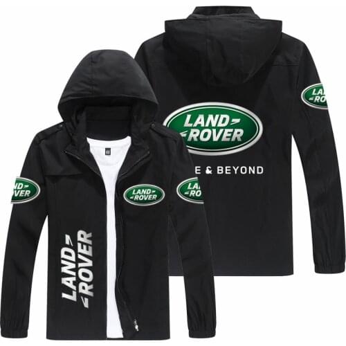 2021 Autumn Winter Mens Hooded Jacket Land Rover Car Logo Print Casual Windbreaker Zipper Sweatshirt Hoodie Jacket Men Clothing