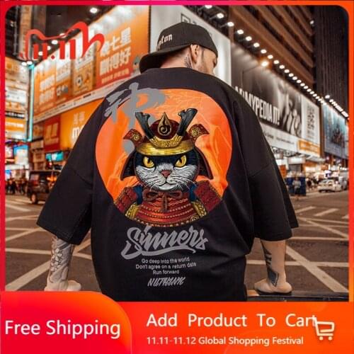 2021 Summer New S-6XL Tide Brand T-shirt Male Chinese Style Mens Loose Short-sleeved Hip-hop Couple Summer Clothes Oversized